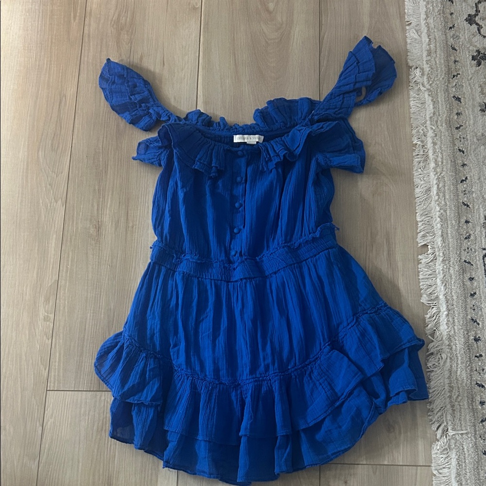 Chelsea & Violet Cobalt Blue Ruffle Romper